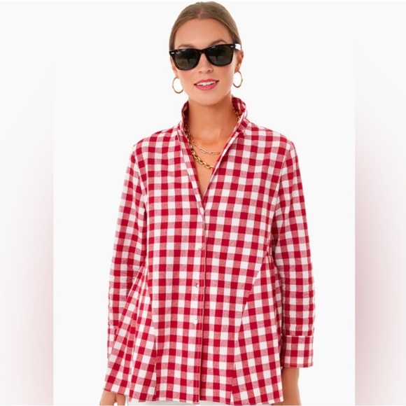 Pomander Place Tops - Pomander Place Tuckernuck Red Gingham Check Scarlett Button Down Blouse Top NEW